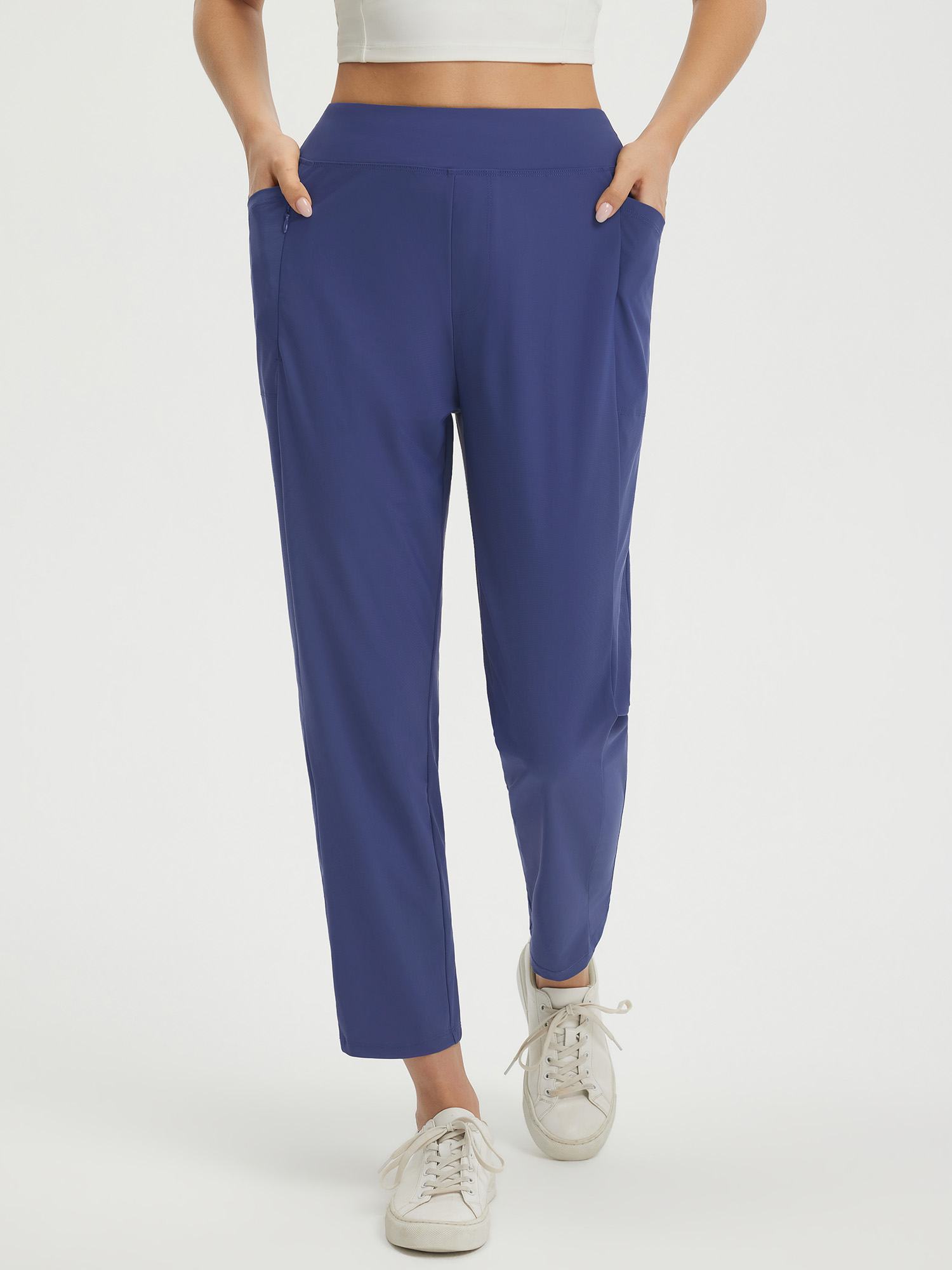 25" Ankle Length Pull On Travel Pants (Petite)