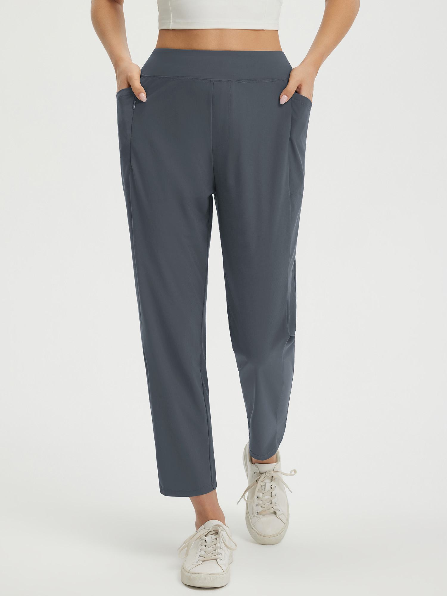 25" Ankle Length Pull On Travel Pants (Petite)