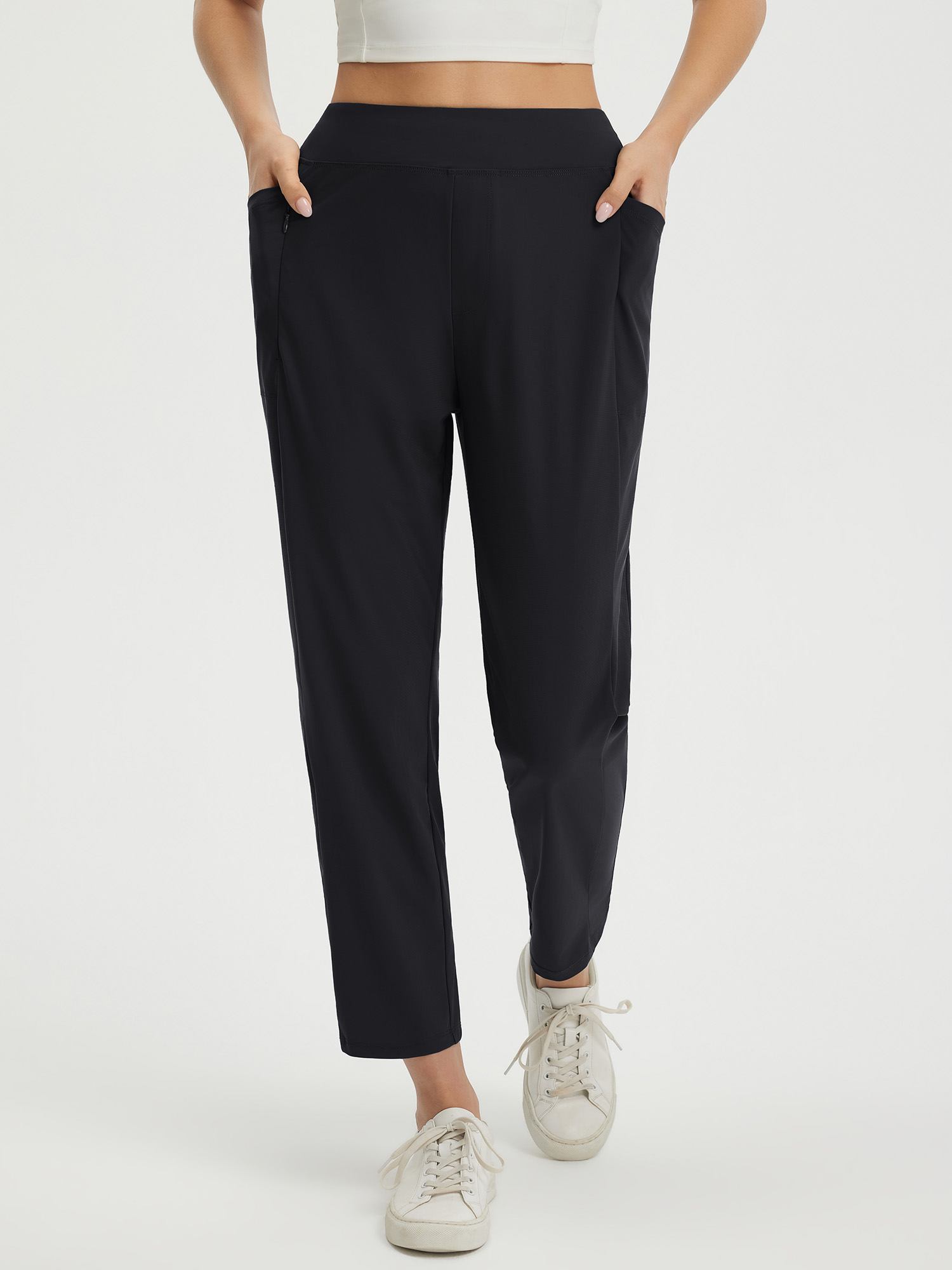 25" Ankle Length Pull On Travel Pants (Petite)