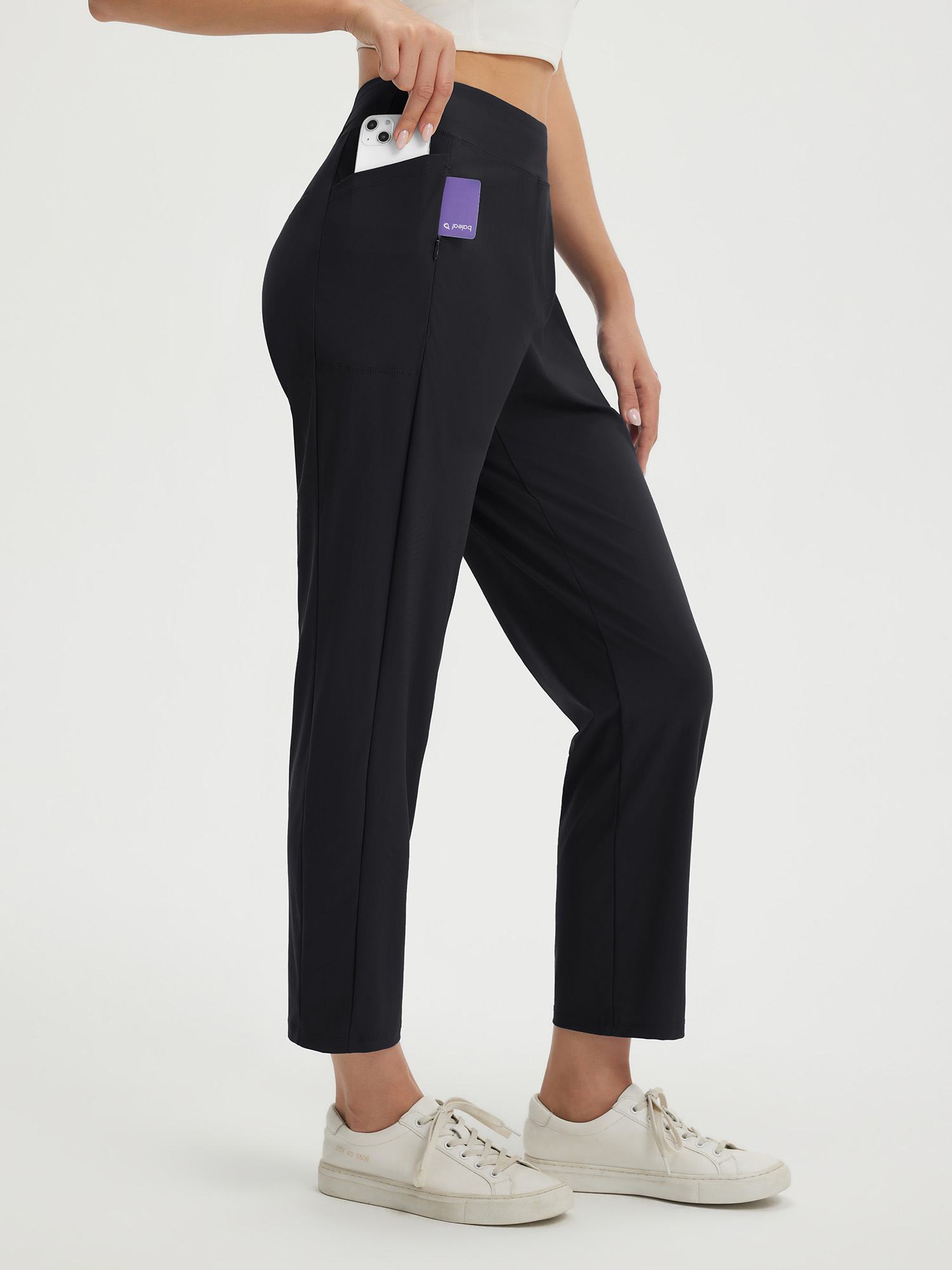 25" Ankle Length Pull On Travel Pants (Petite)