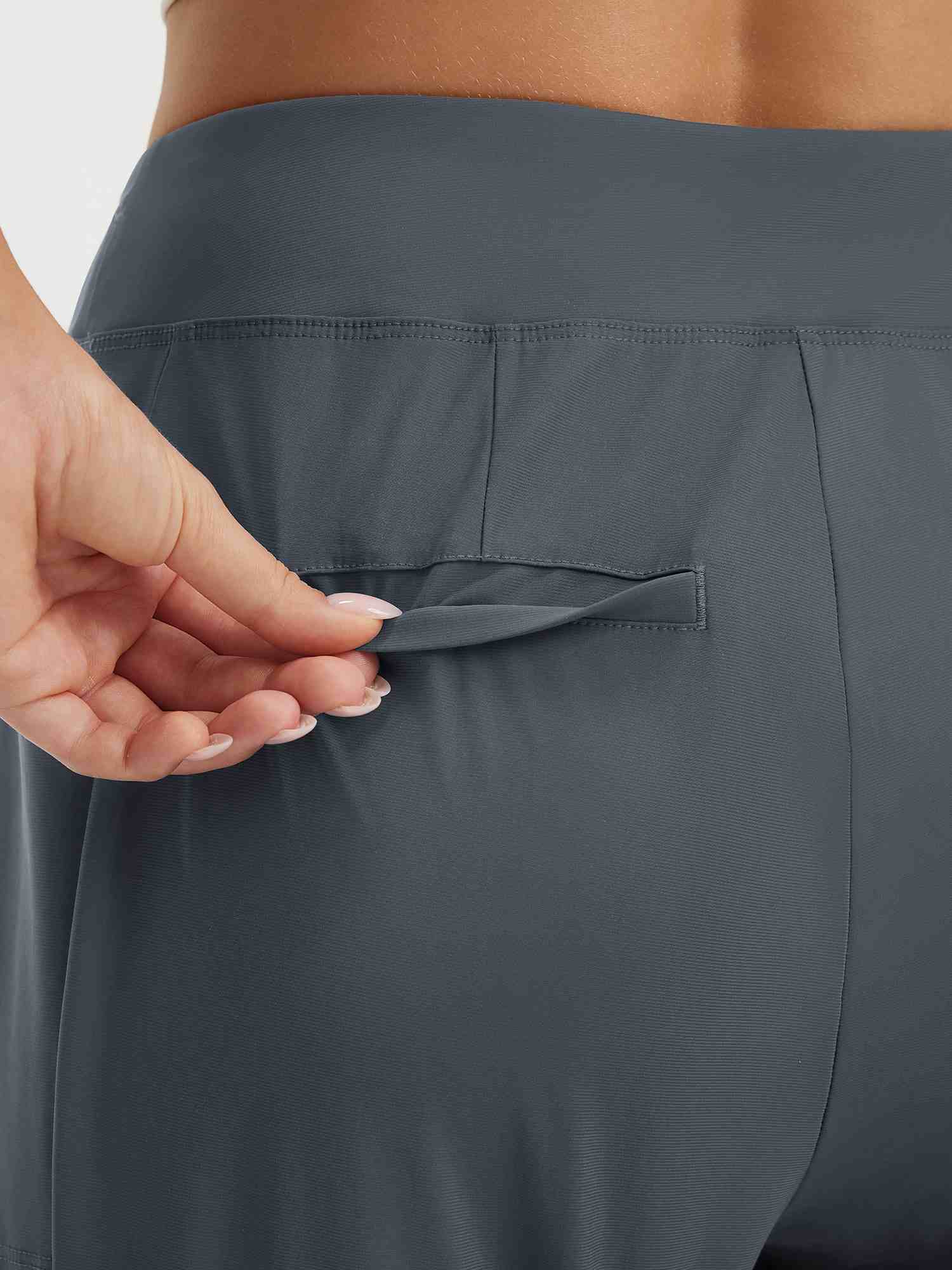 25" Ankle Length Pull On Travel Pants (Petite)