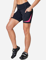 Baleaf Women's UPF 50+ 4D Padded Pockets Bike Shorts Hot Pink Main