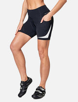 Womens Bike Pants High Waist 4D Padded Cycling Capris Shorts 3/4 Biking  Tights Pockets UPF50+ Black XS