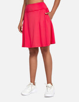 Baleaf Women's UPF 50+ Knee Length Golf Skorts w Pockets Rose Red Side