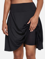 Baleaf Women's UPF 50+ Knee Length Golf Skorts w Pockets Black with Built-in Liner