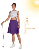 Baleaf Women's UPF 50+ Knee Length Golf Skorts w Pockets Pansy Full