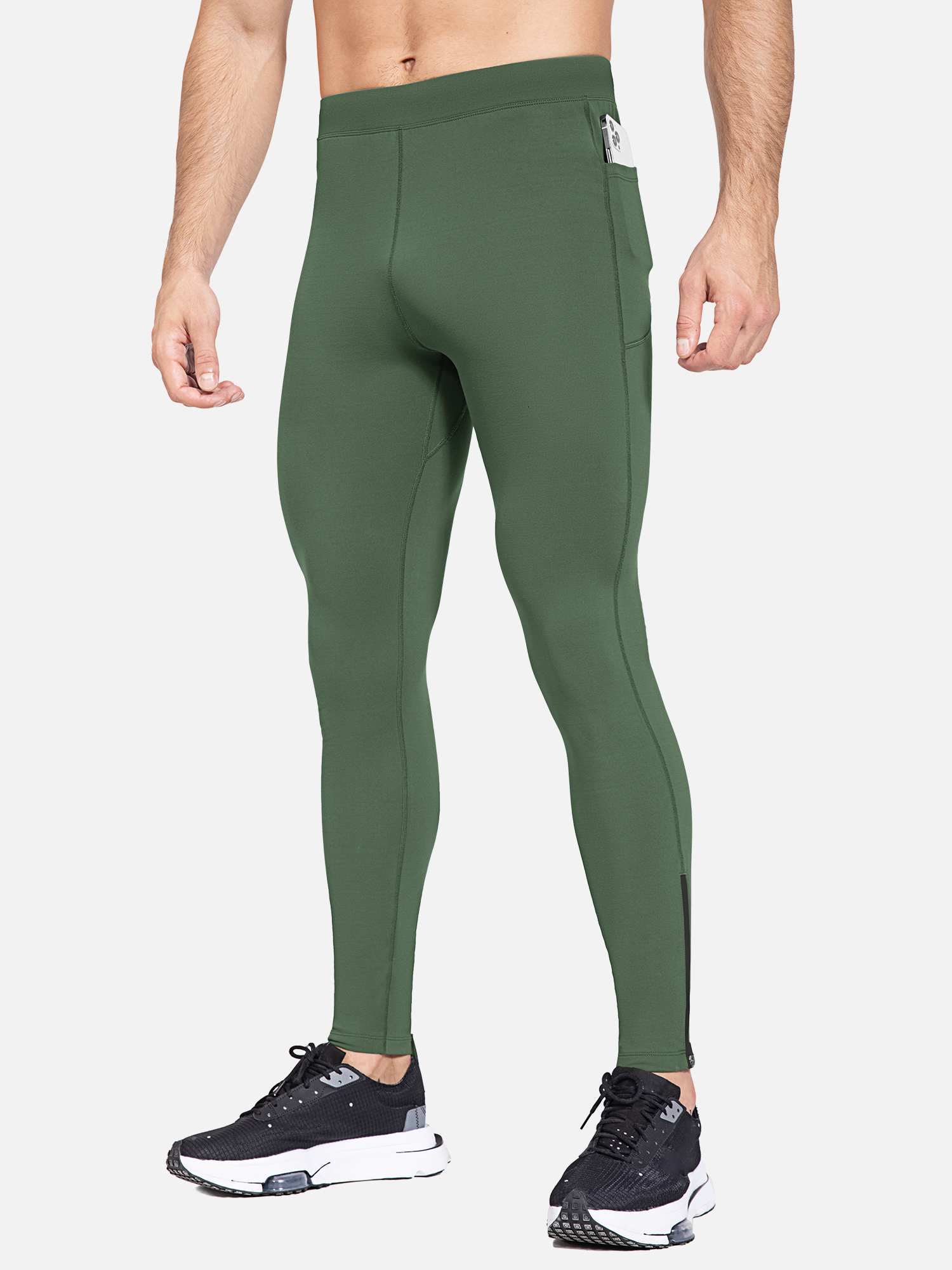 Fleece-Lined Water-Resistant Running Tights | Men's - Baleaf