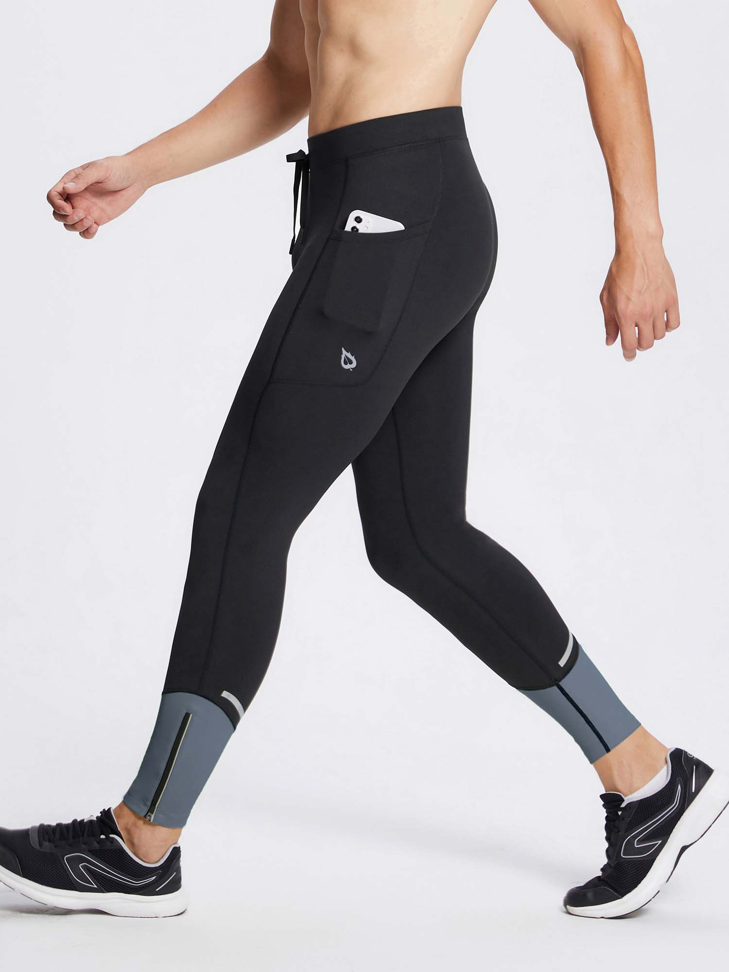 Men's Fleece Winter Running Tights | Water-Resistant - Baleaf