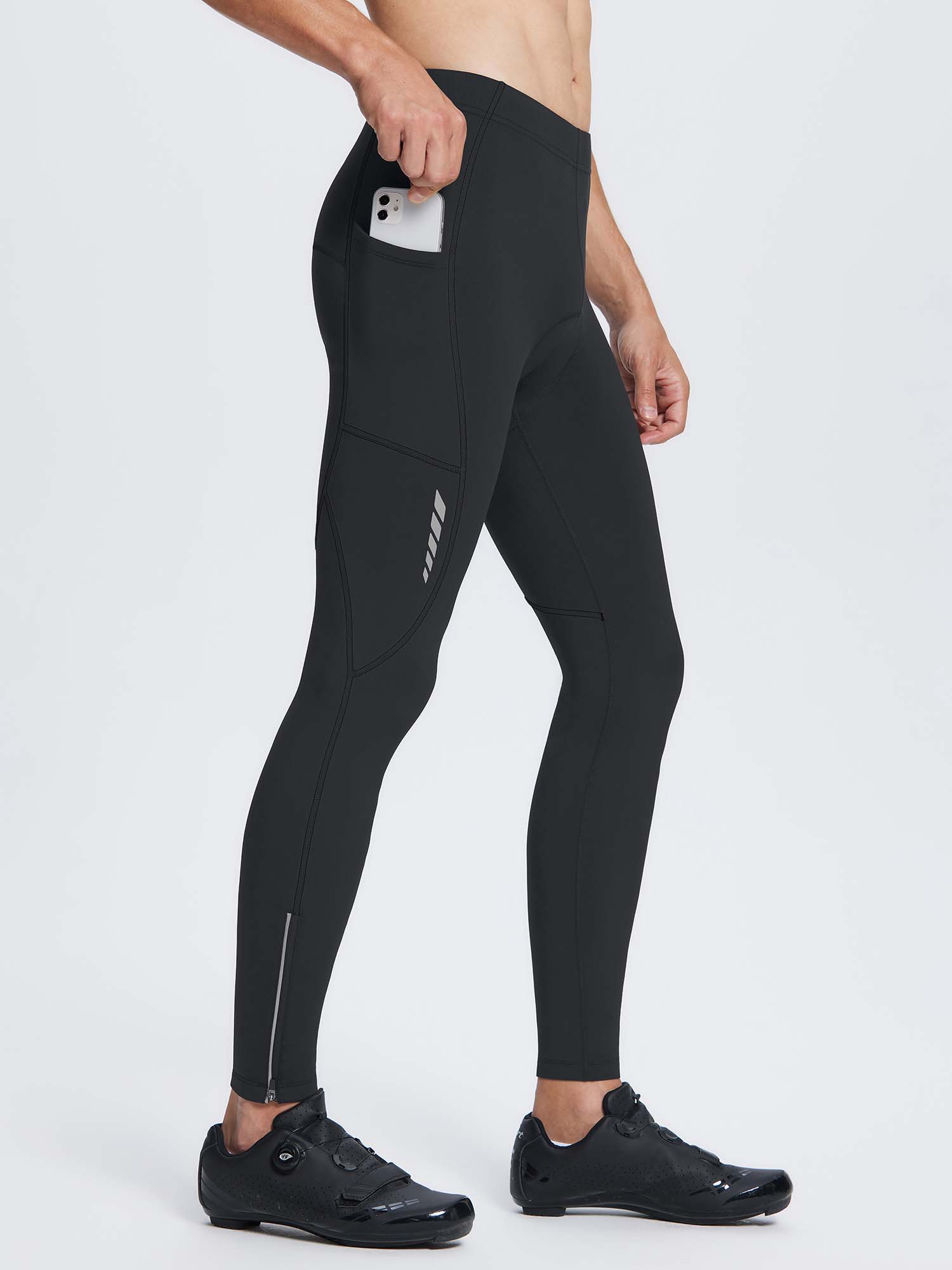 Men's Fleece-Padded Thermal Cycling Tights