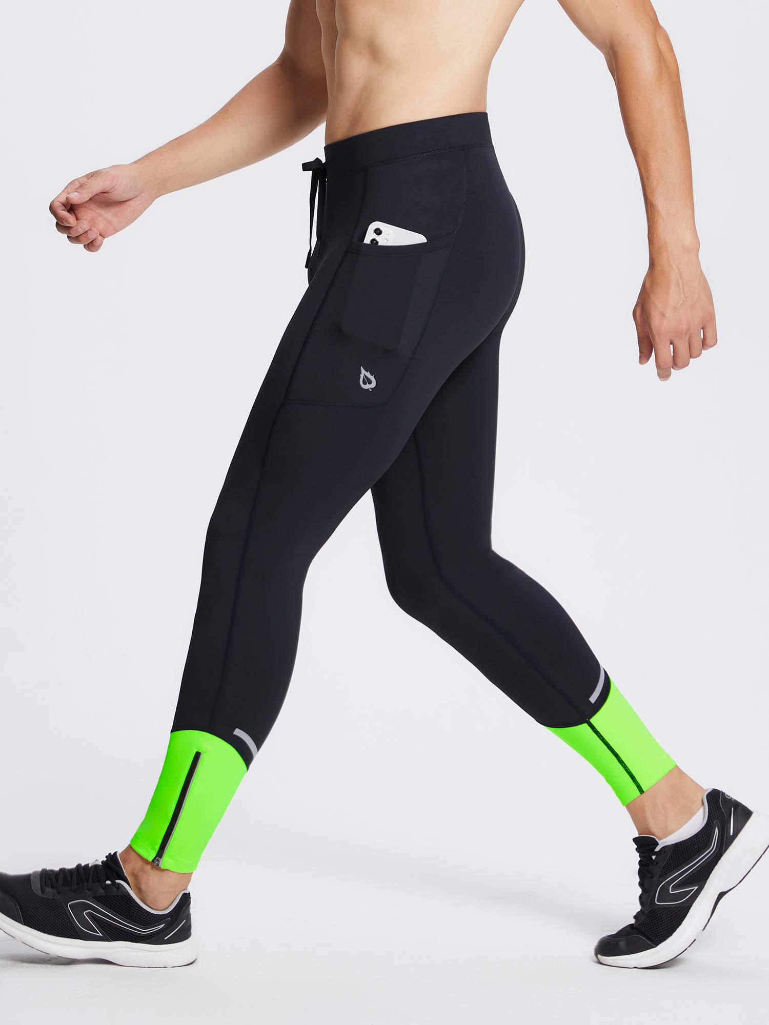 Men's Fleece Winter Running Tights | Water-Resistant - Baleaf Men's Fleece Winter Running Tights | Water-Resistant - Baleaf