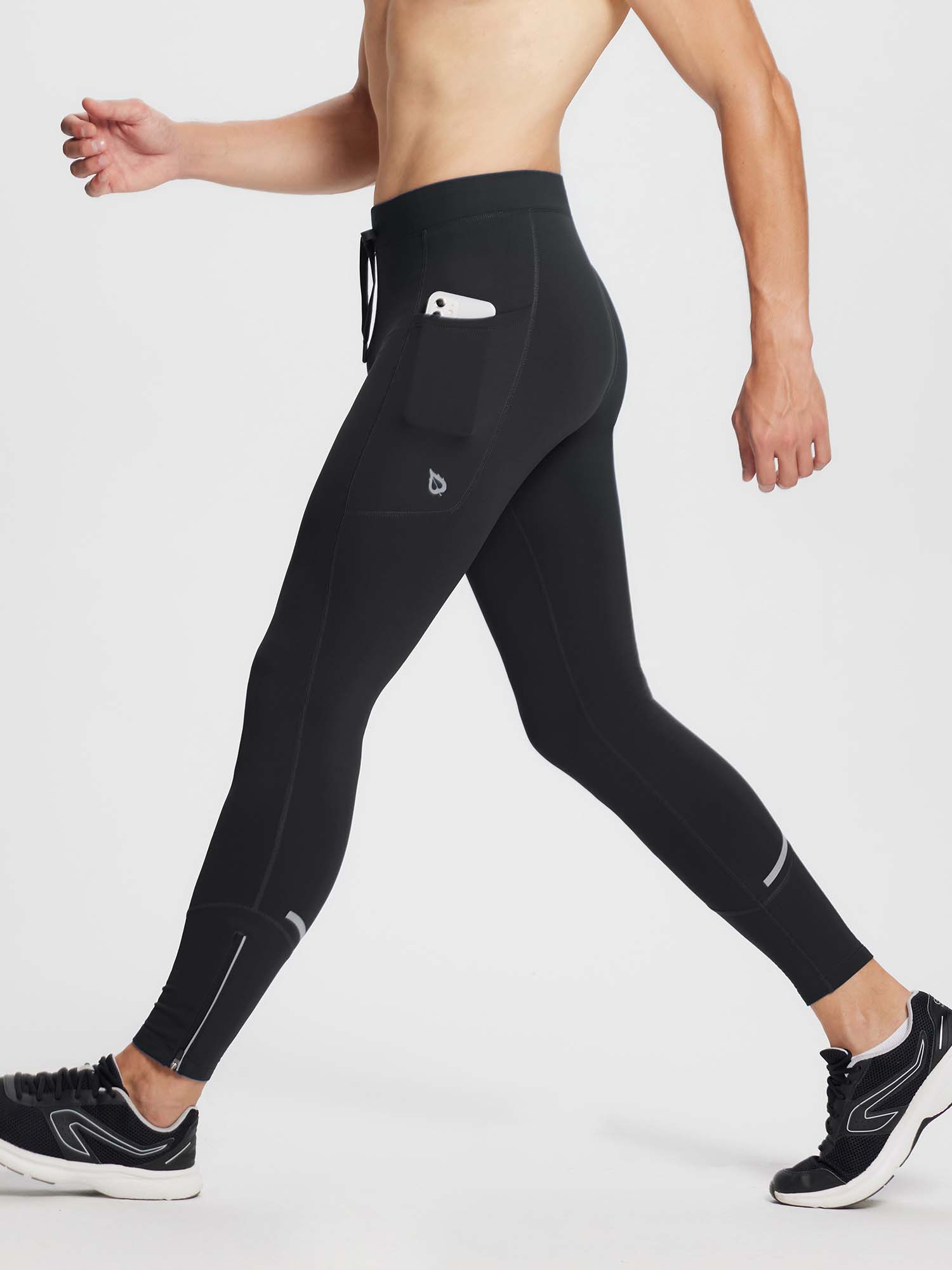 Men's Fleece Winter Running Tights | Water-Resistant - Baleaf