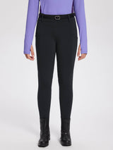 baleaf Girls Riding Pants, Fleece Winter Breeches Full Seat Silicone Kids Horseback Equestrian Zipper Pocket Tight