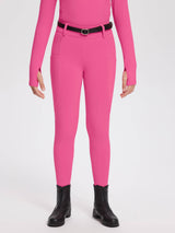 baleaf Girls Riding Pants, Fleece Winter Breeches Full Seat Silicone Kids Horseback Equestrian Zipper Pocket Tight