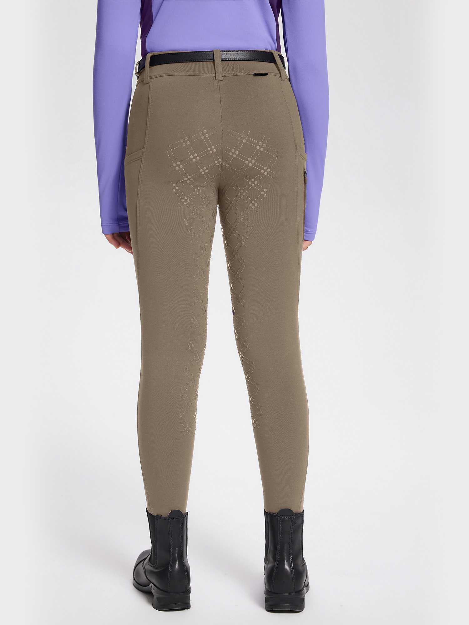 baleaf Girls Riding Pants, Fleece Winter Breeches Full Seat Silicone Kids Horseback Equestrian Zipper Pocket Tight