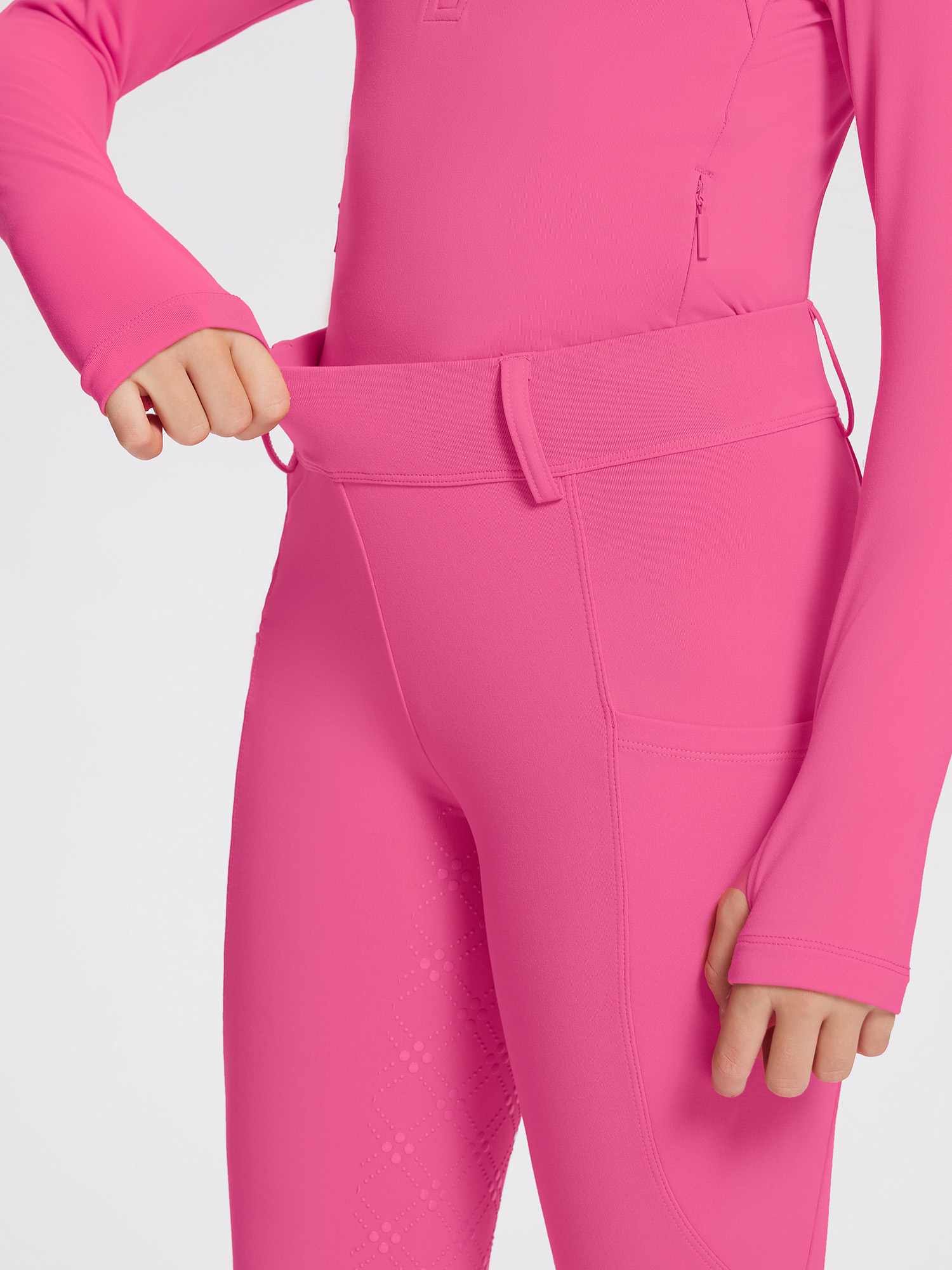 baleaf Girls Riding Pants, Fleece Winter Breeches Full Seat Silicone Kids Horseback Equestrian Zipper Pocket Tight