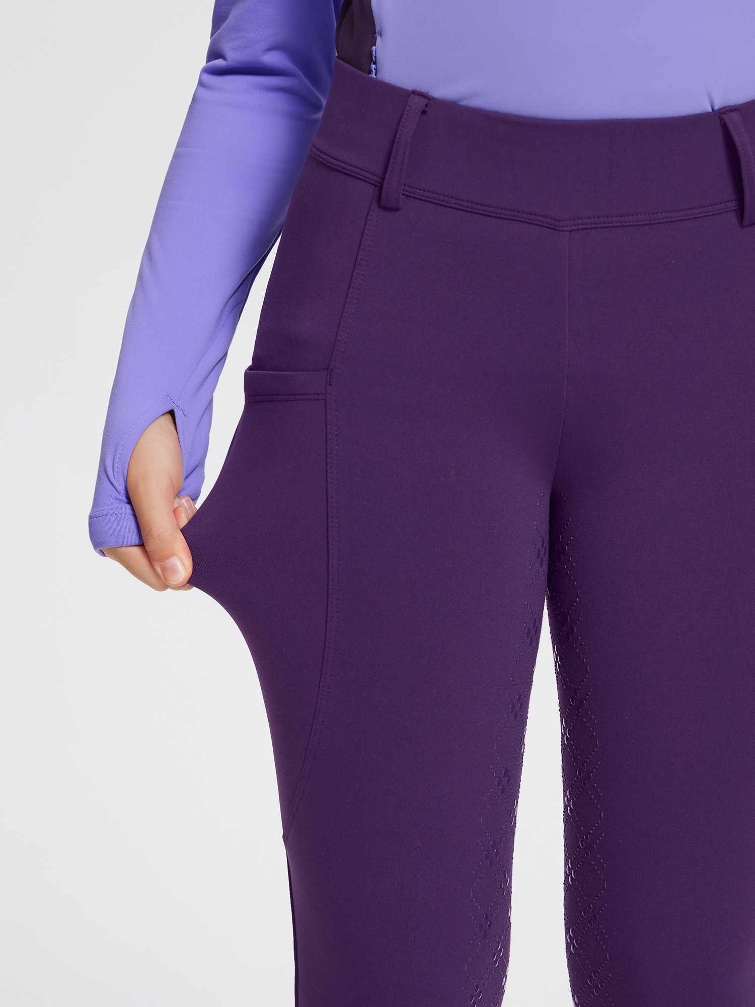 baleaf Girls Riding Pants, Fleece Winter Breeches Full Seat Silicone Kids Horseback Equestrian Zipper Pocket Tight