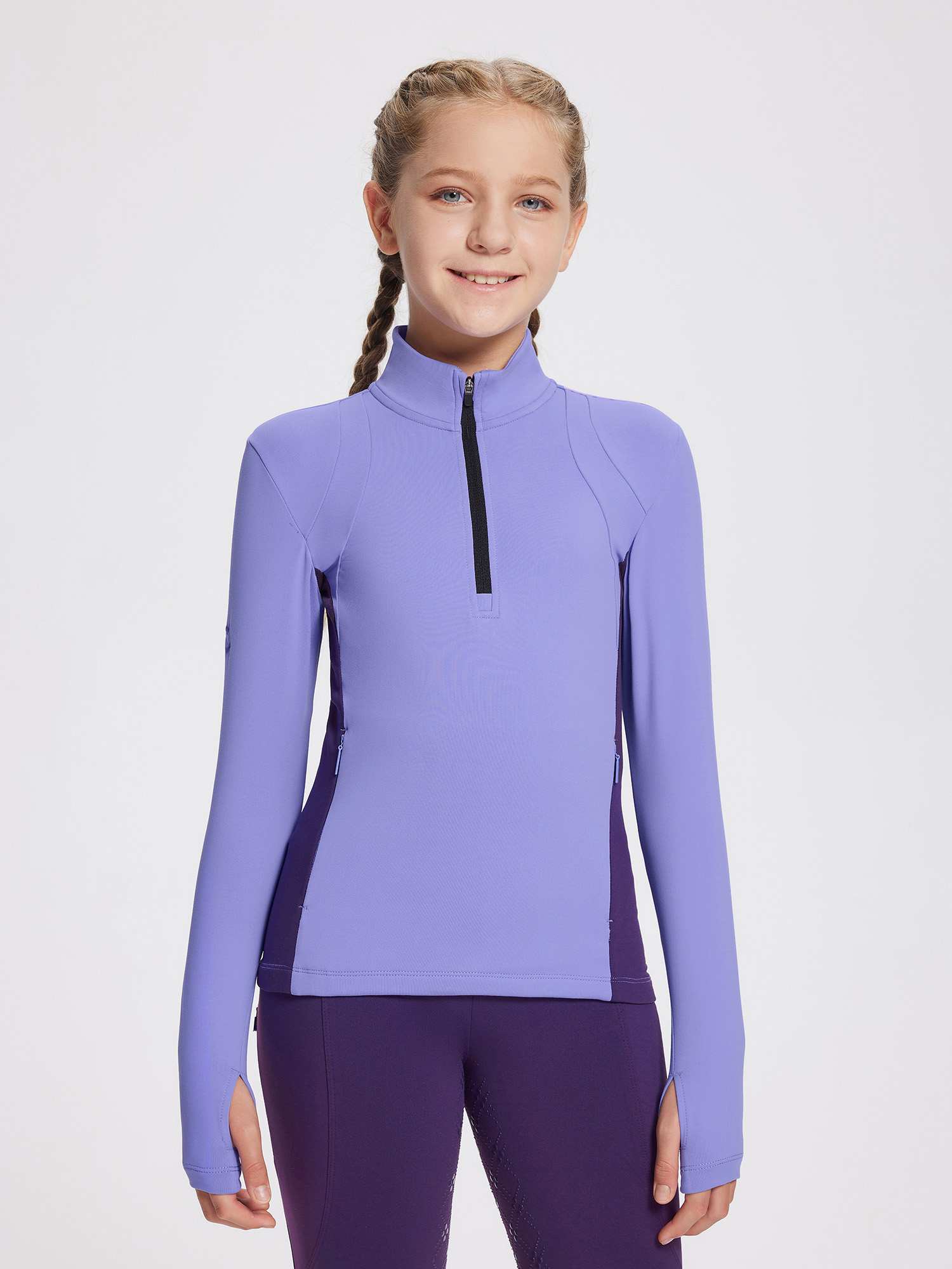 baleaf Girls Long Sleeve Shirts Fleece Jacket Fall Half Zip Pullover Kids Sweatshirts Athletic Thermal Coat