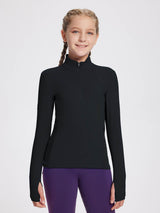 baleaf Girls Long Sleeve Shirts Fleece Jacket Fall Half Zip Pullover Kids Sweatshirts Athletic Thermal Coat