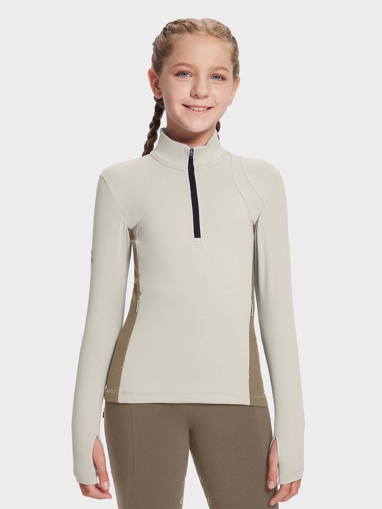 baleaf Girls Long Sleeve Shirts Fleece Jacket Fall Half Zip Pullover Kids Sweatshirts Athletic Thermal Coat