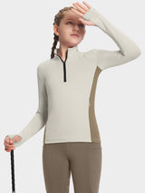 baleaf Girls Long Sleeve Shirts Fleece Jacket Fall Half Zip Pullover Kids Sweatshirts Athletic Thermal Coat