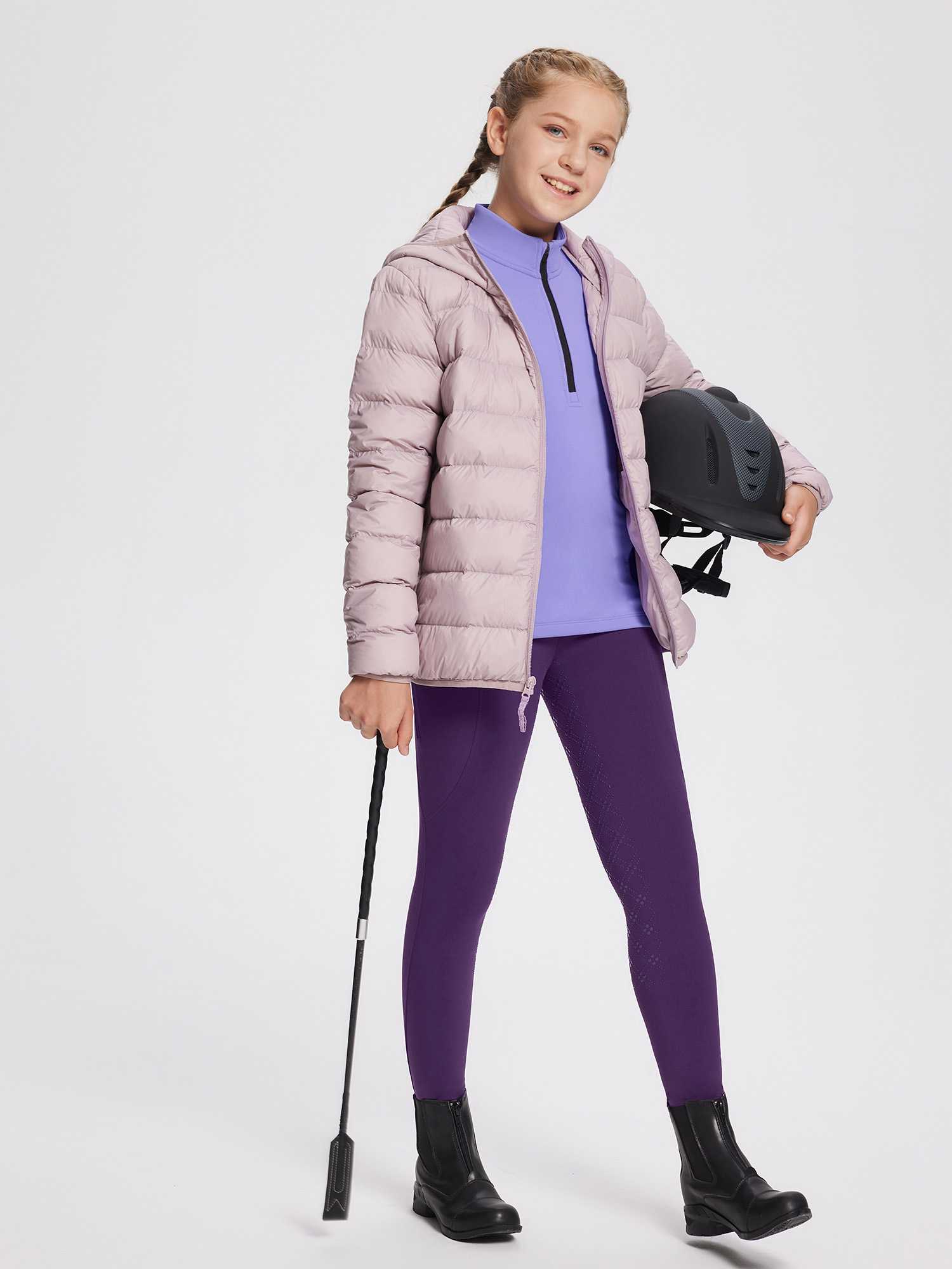 baleaf Girls Long Sleeve Shirts Fleece Jacket Fall Half Zip Pullover Kids Sweatshirts Athletic Thermal Coat