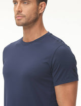 Baleaf Men's Fitted Crew Neck Short Sleeve T-shirts Dark Sapphire Side