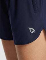 Baleaf Women's Lightweight Tummy Control Zip Pockets Shorts Dark Sapphire Details
