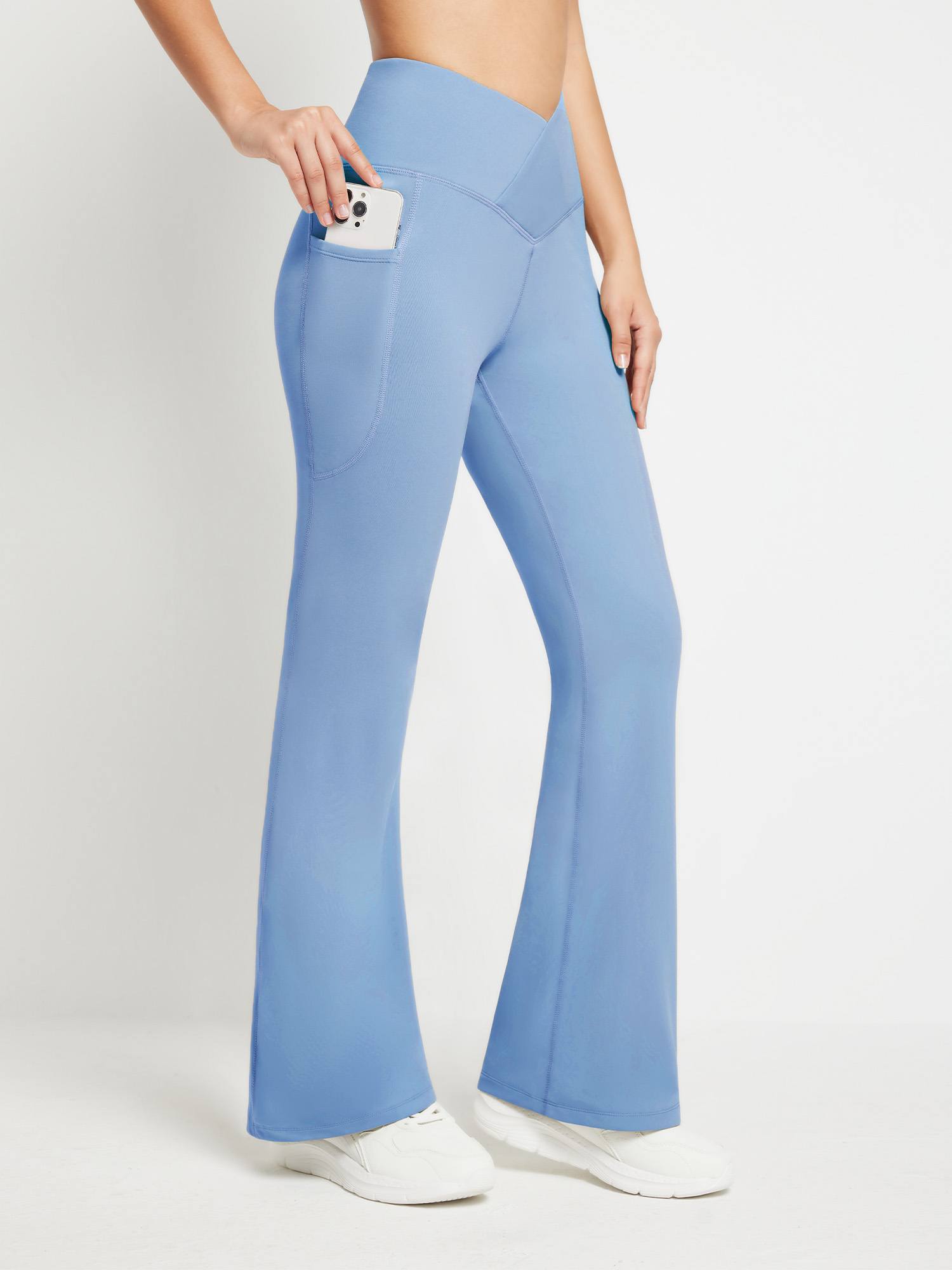 パンツ Heart hip highwaist flare pants blue Fleece-Lined High-Rise Flare Yoga Pants | 29in Inseam - Baleaf