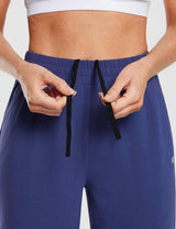 Baleaf Women's Loose Cotton Drawstring Straight Sweatpants Estate Blue Details