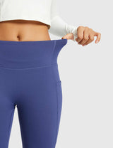 Baleaf Women's High-Rise Soft Thermal Flare Pants Estate Blue Details