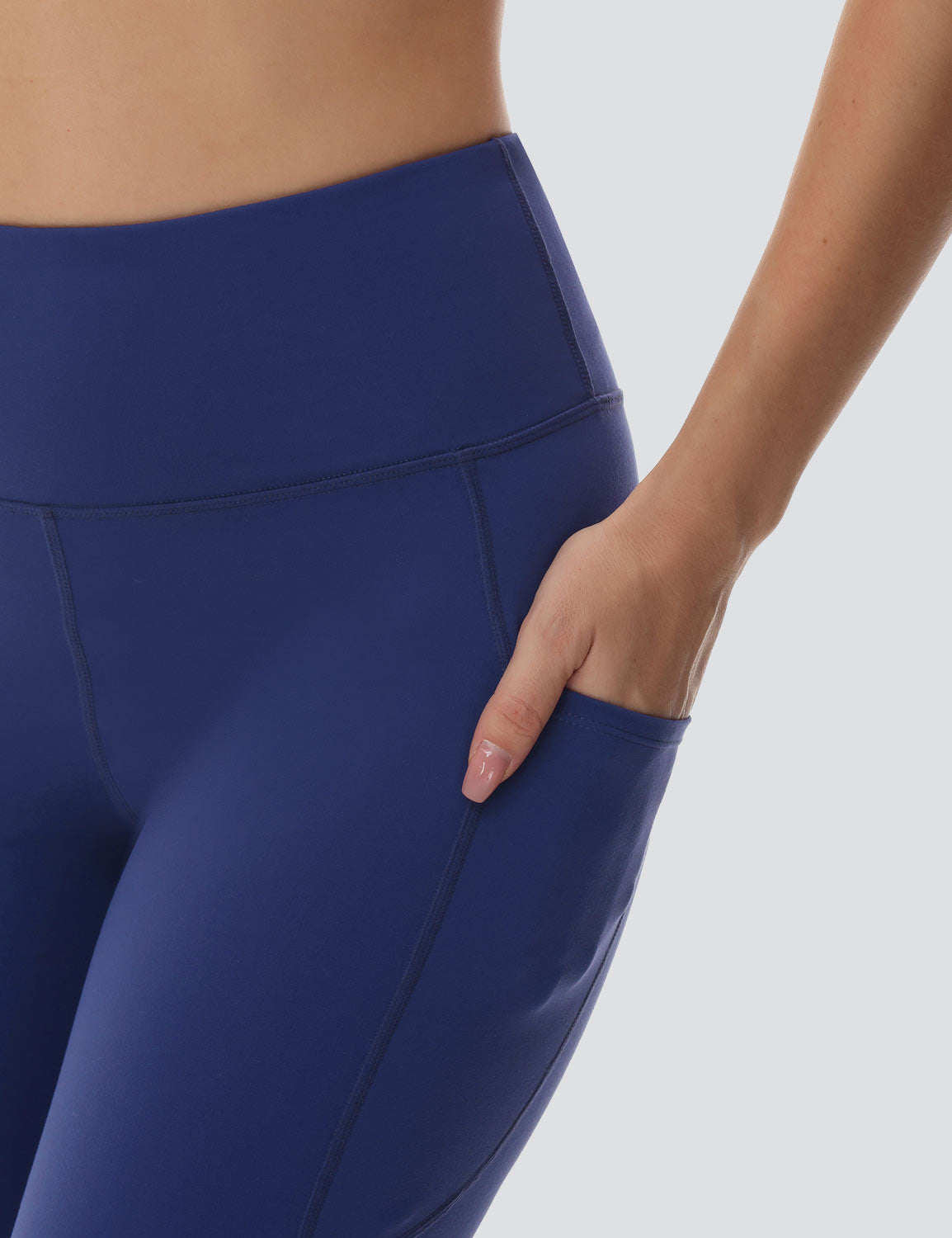 Baleaf Women's Comfortable High-Rise Pocketed Flared Pants Estate Blue Details
