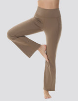 Baleaf Women's Comfortable High-Rise Pocketed Flared Pants Cocoa Crème Main