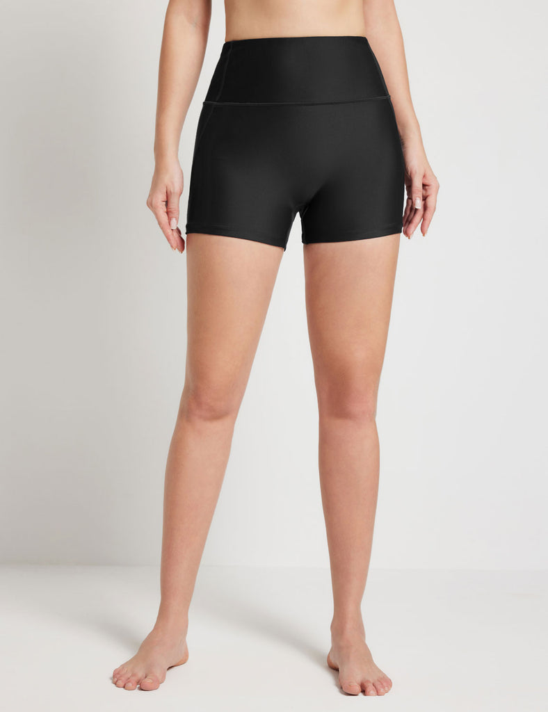 Baleaf Women's High-Rise Opaque Stretch Swim Shorts Main - Anthracite