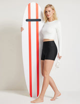 Baleaf Women's High-Rise Opaque Stretch Swim Shorts Full - Anthracite