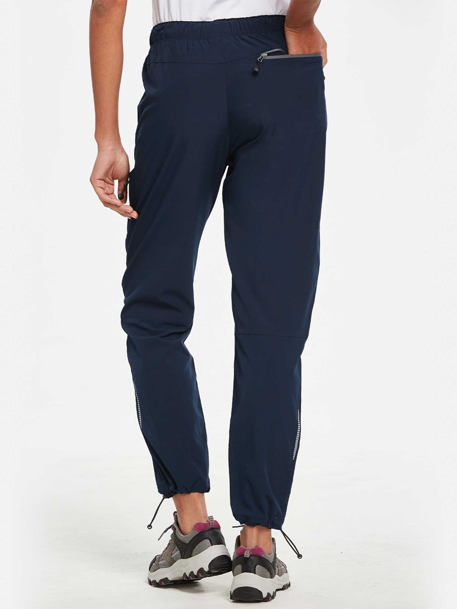 Laureate UPF50+ DWR navy hiking pants with back zip pocket & reflective detail