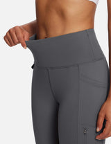 Baleaf Women's High-Rise Zipper Pockets Themal Pants Plum Kitten Detail