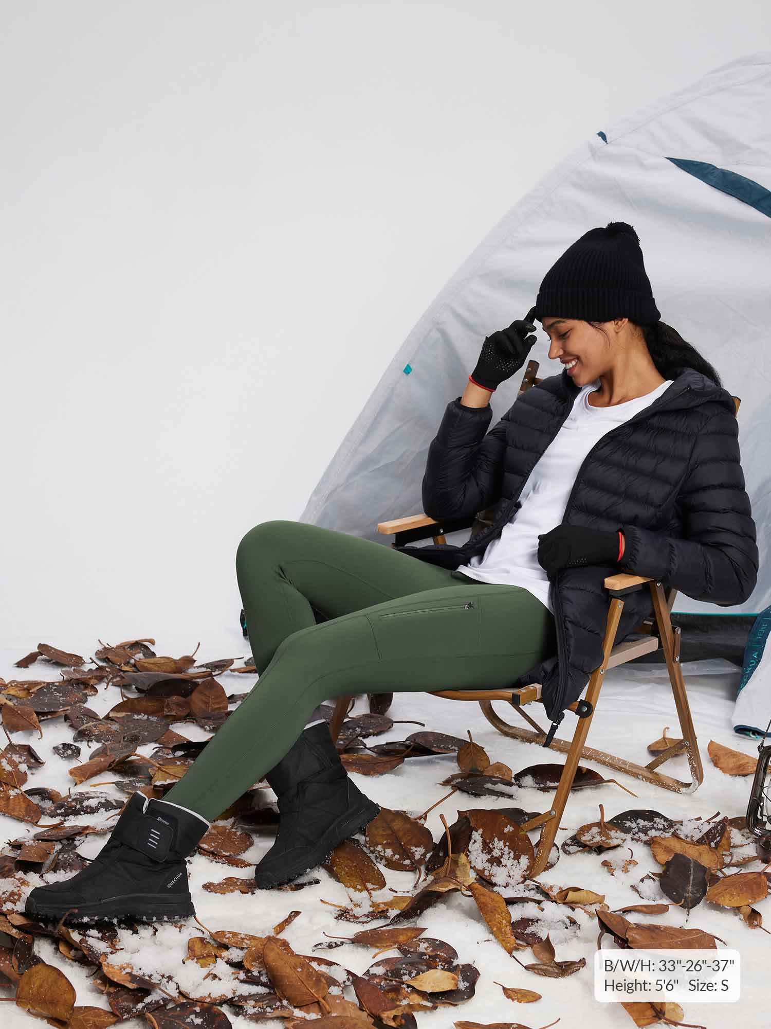 Laureate High-Rise Zipper Pockets Thermal Leggings