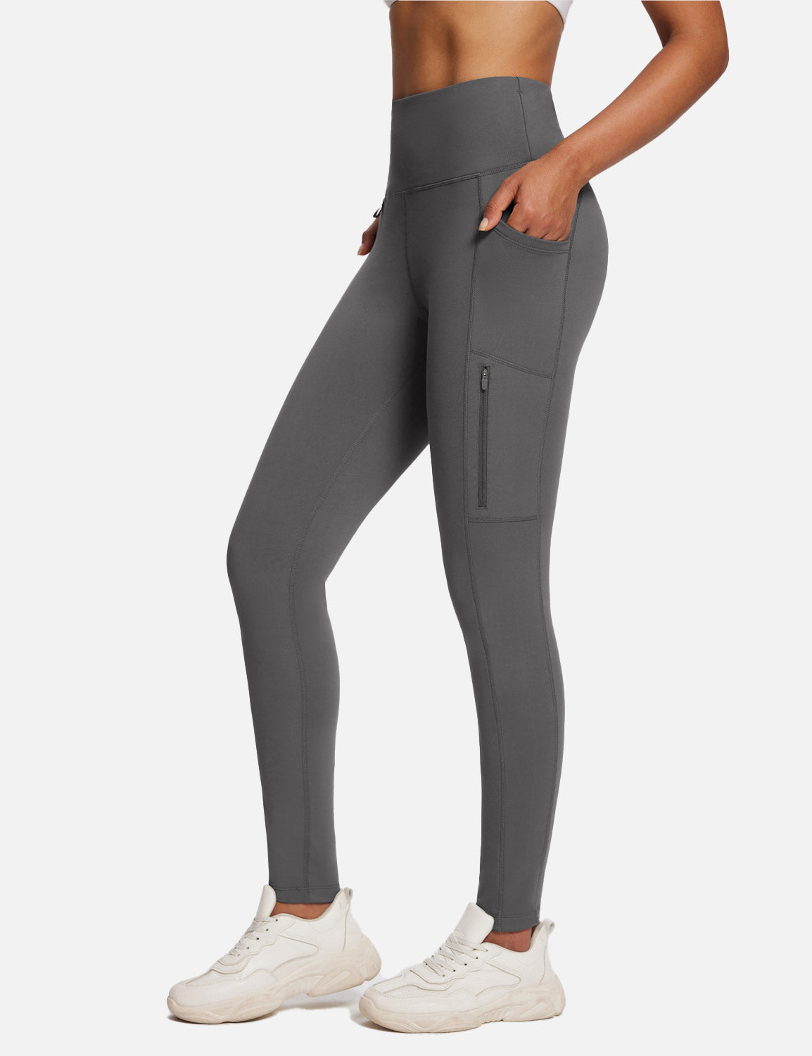 Baleaf Women's High-Rise Zipper Pockets Thermal Pants – Baleaf Sports