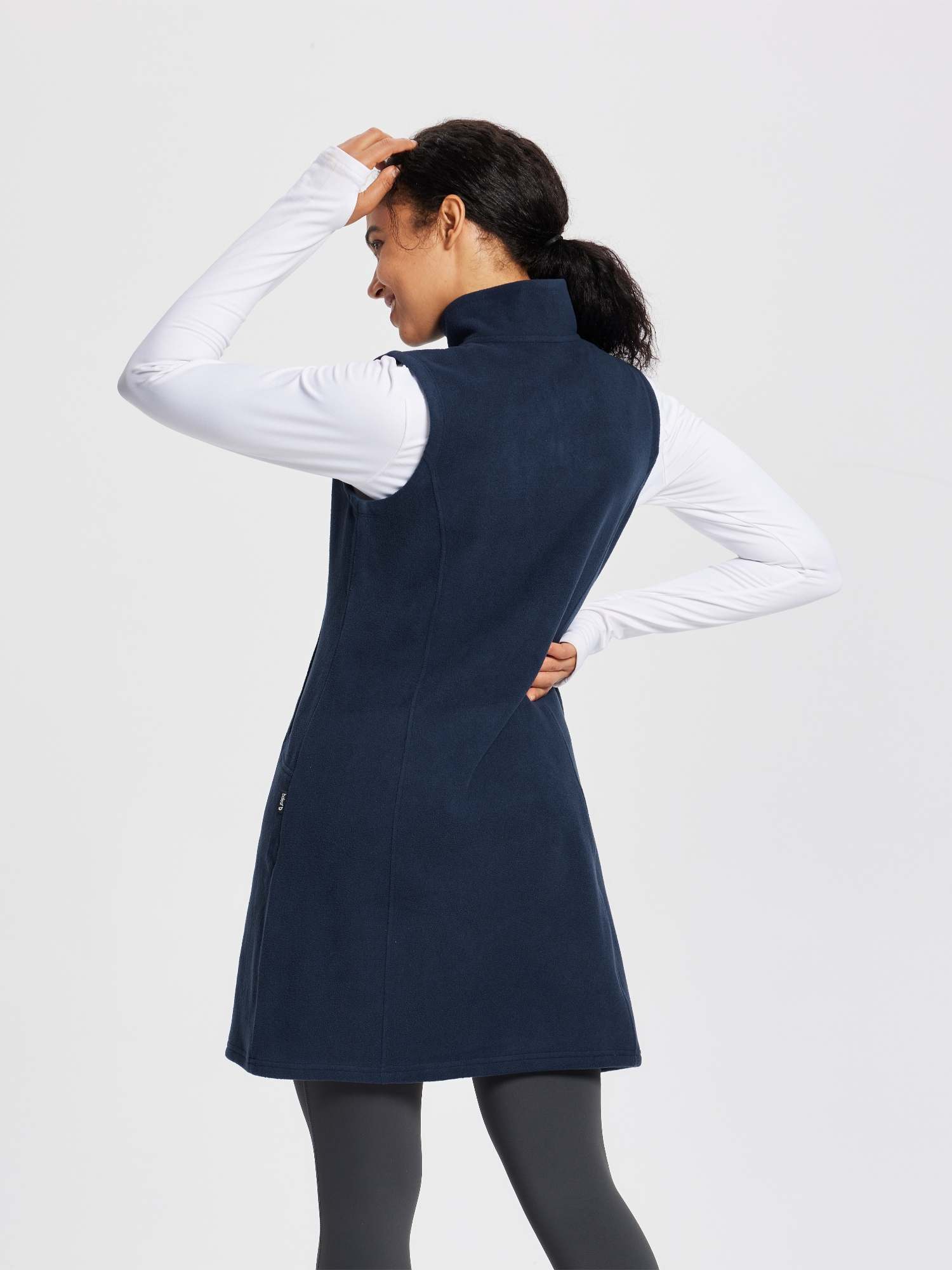Sleeveless Fleece Thermal Dress | 34in Warm Vest