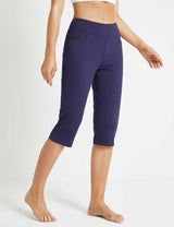 Baleaf Women's Active Yoga Capri Pocketed Walking Crop Pants dbh008 Eclipse Main
