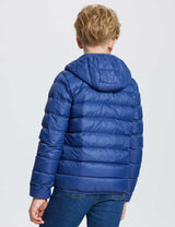 Baleaf Kid's Hooded Puffer Jackets dga066 Navy Blue Back