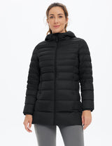 Baleaf Women's Water-Resistant Hooded Puffer Jacket dga065 Anthracite Main