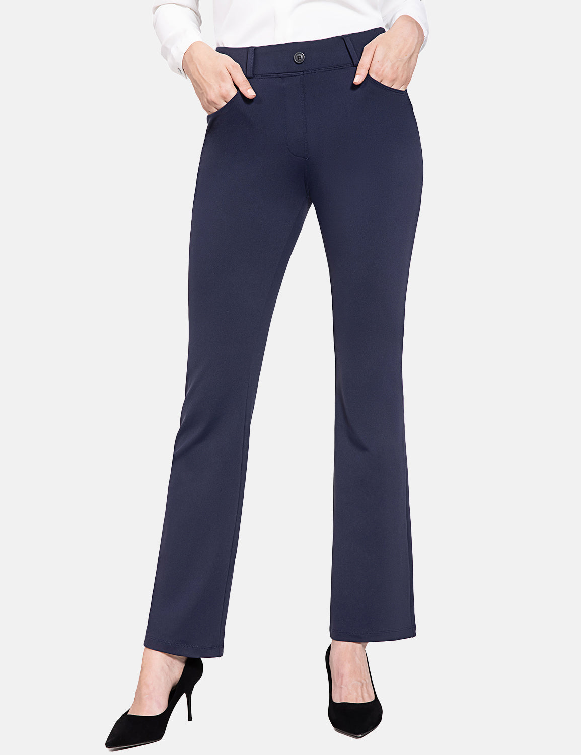 Women's Bootcut Dress Pants Stretchy for All-Day Comfort XL Weathered Teak