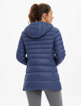 Baleaf Women's Water-Resistant Hooded Puffer Jacket dga065 Estate Blue Back