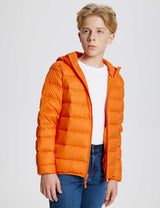 Baleaf Kid's Hooded Puffer Jackets dga066 Orange Side