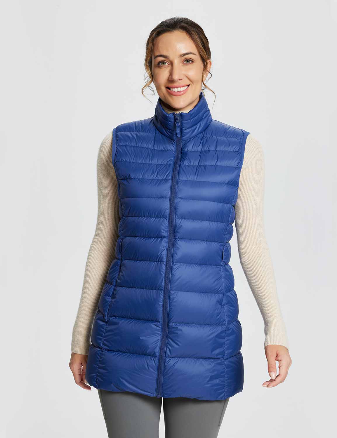 Baleaf Women's Water-Resistant Puffer Sleeveless Jacket dga070 Navy Blue Main