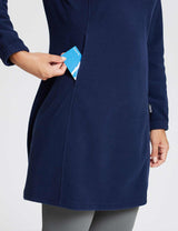 Baleaf Women's Long-Sleeve Quarter Zip Thermal Dress dga069 Navy Blue Details