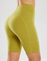 Baleaf Women's Sweatleaf High-Rise Pocketed Shorts ebh012 Moss Green Details