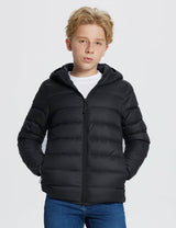 Baleaf Kid's Hooded Puffer Jackets dga066 Black Main