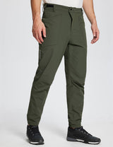Baleaf Men's Flyleaf Water-Resistant Pocketed Cycling Pants dai039 Rifle Green Side